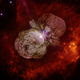 Eta Carinae is best known for an enormous eruption in the 1840s that created the billowing, hourglass-shaped Homunculus nebula. (Image: Nathan Smith/UA and NASA)
